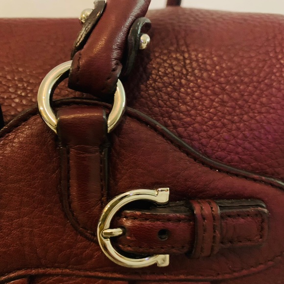 Salvatore Ferragamo Shoulder Bag Purse Maroon Luxury - Picture 6 of 12